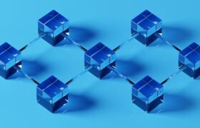 a group of blue cubes